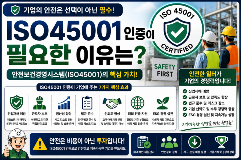 ISO45001 인증을 왜 받을까? 기업이 얻는 7가지 핵심 효과 1 ISO45001 인증 필요성 썸네일