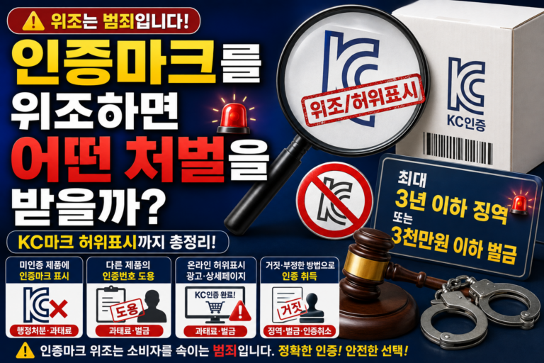 인증마크를 위조하면 어떤 처벌을 받을까? KC마크 허위표시까지 총정리 4 인증마크 위조 처벌 썸네일