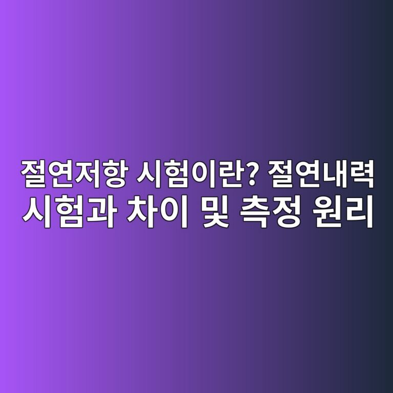 절연저항 시험이란? 절연내력 시험과 차이 및 측정 원리 6 절연저항 시험이란? 절연내력 시험과 차이 및 측정 원리 - Generated Thumbnail
